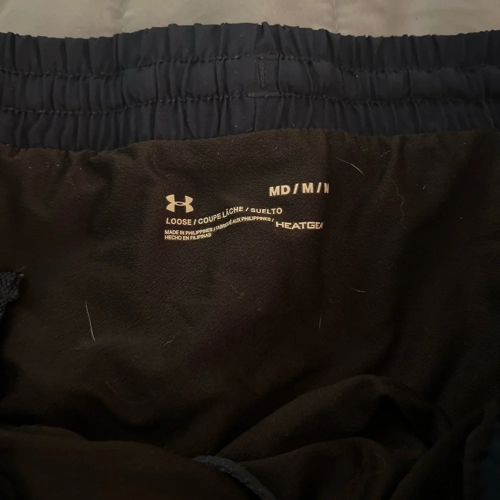 Under Armour Black and Navy Shorts Women’s Medium - Picture 4 of 5